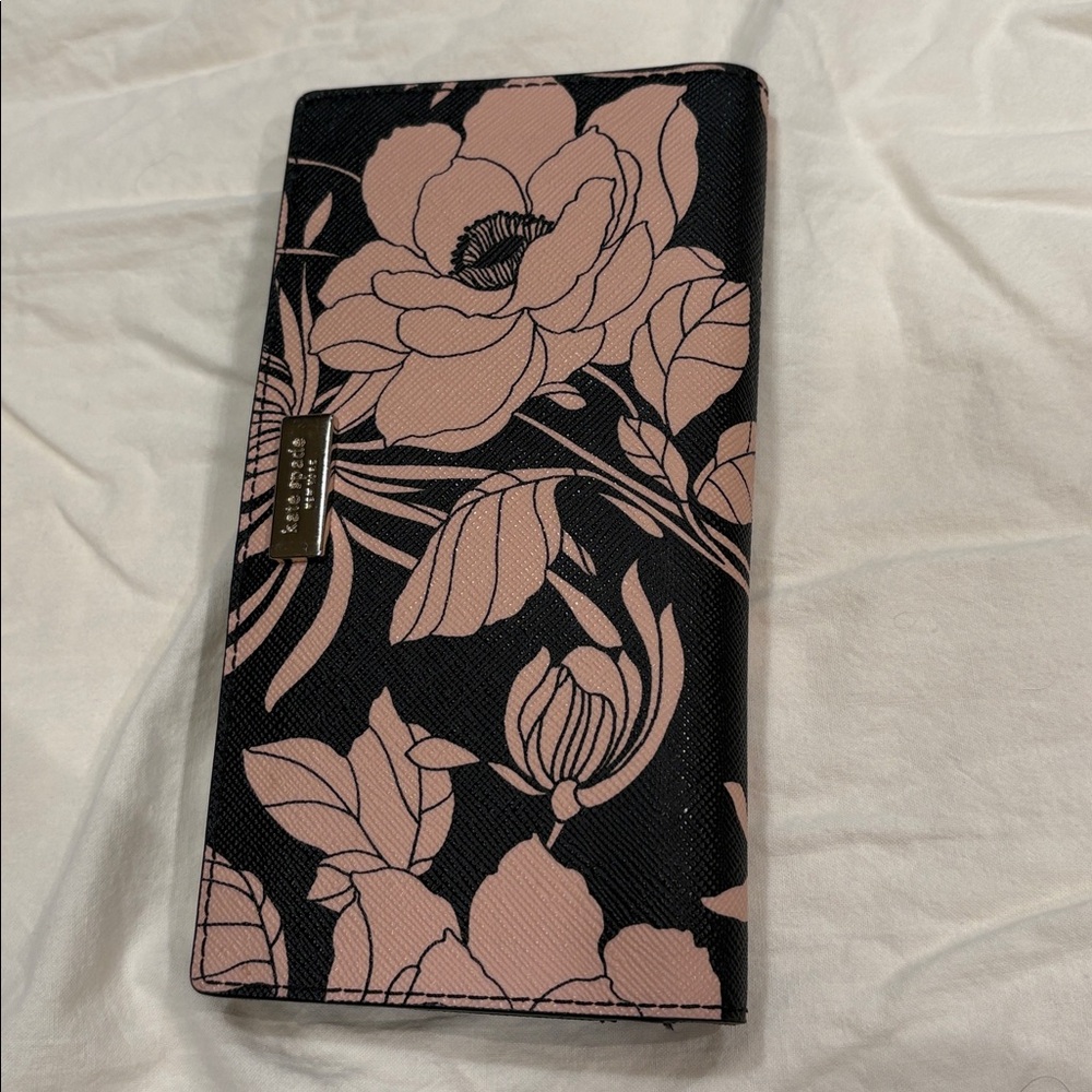 Kate Spade Black and Pink Floral Wallet